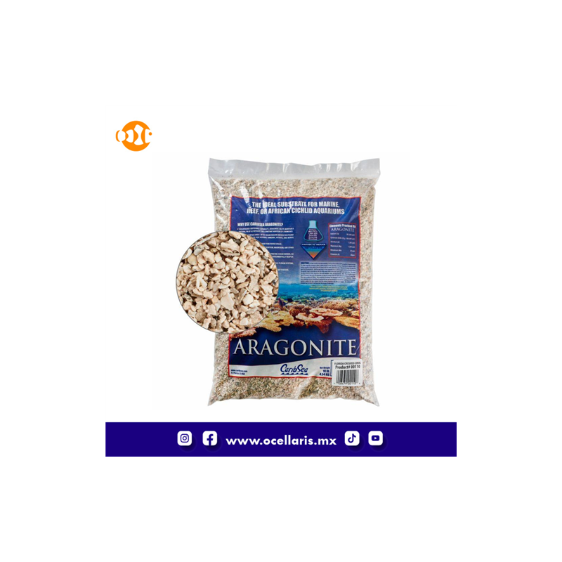 Florida Crushed Coral - Sustrato de Aragonita seca - 40 lb