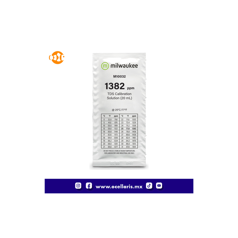 Solución de Calibración de medidores TDS Milwaukee  - 1382 PPM