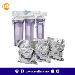 Kit ahorrador de DI triple con resinas y  medidor de TDS