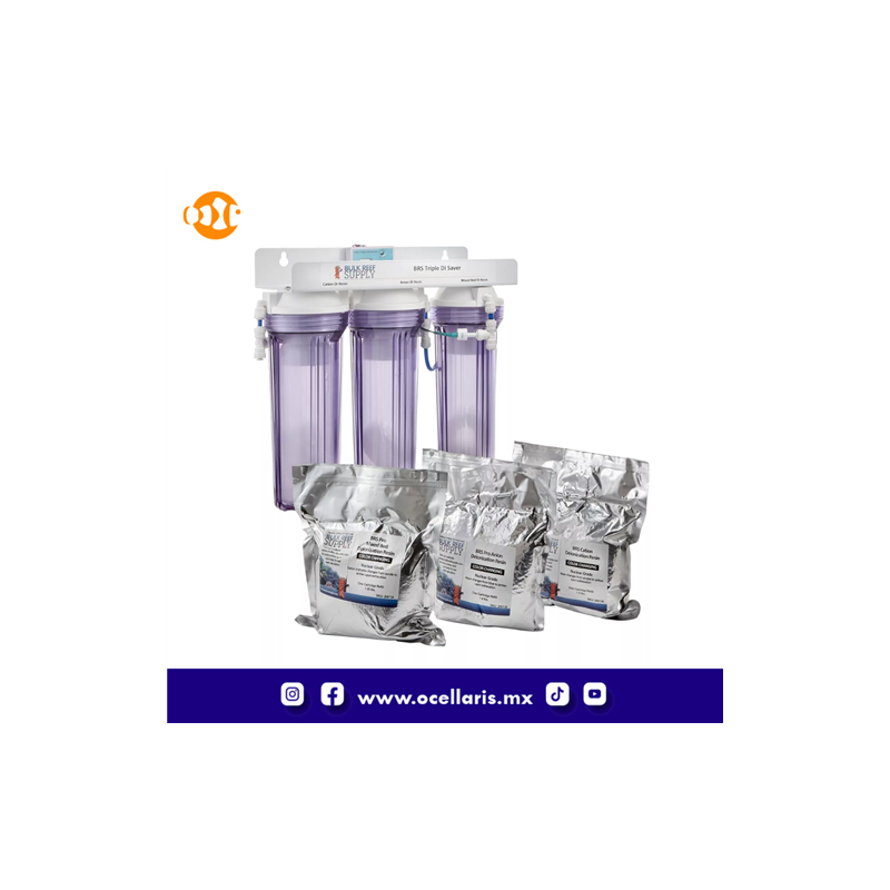 Kit ahorrador de DI triple con resinas y  medidor de TDS