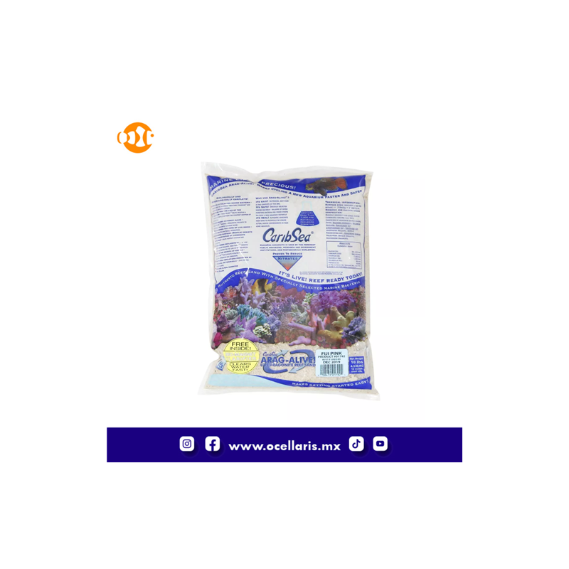 CaribSea Fiji Pink - 10 lb - Sustrato de Aragonita viva