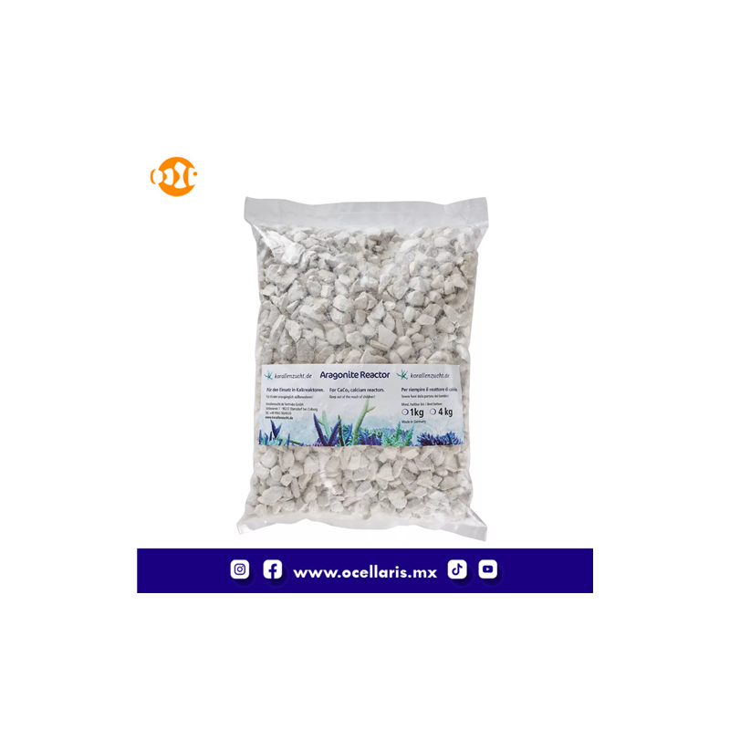 Media de Aragonita para Reactor de Calcio - 4 kg