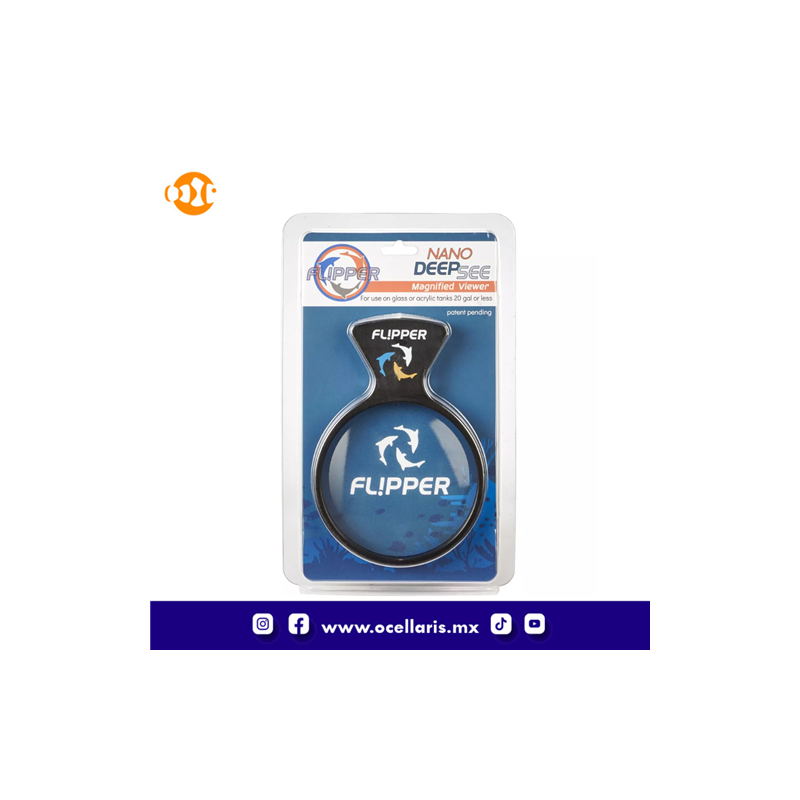 Visor de acuario magnético Flipper DeepSee Nano - 3 pulg