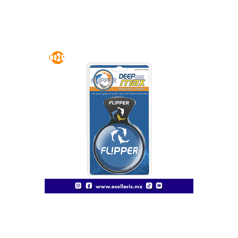 Visor de acuario magnético Flipper DeepSee Max - 5 pulg