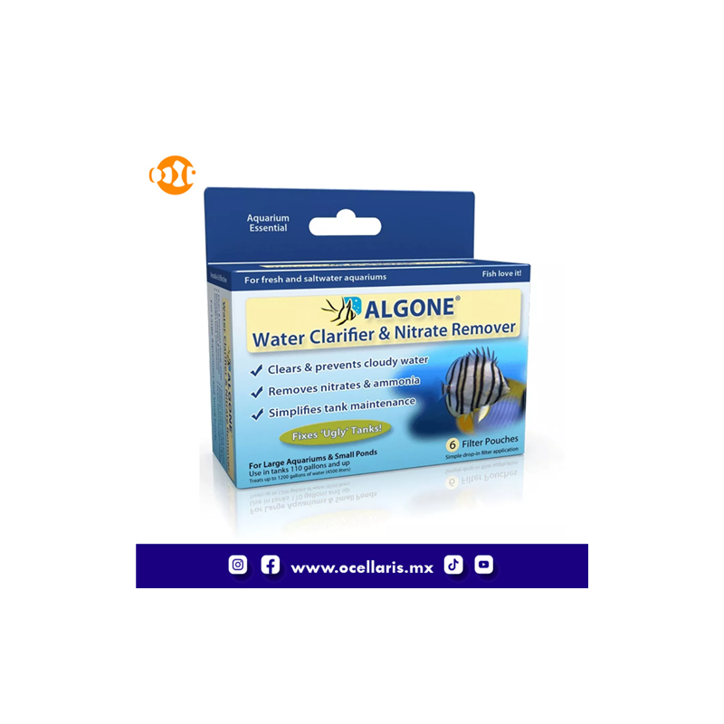 Clarificador de agua para acuarios y removedor de nitratos - 4,500 Lts.