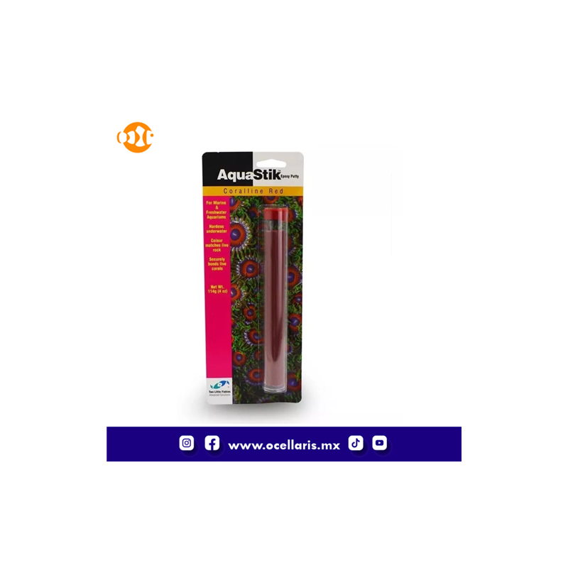 Aquastik - Plastilina Epóxica para Acuario - Rojo Coralino - 114 gr