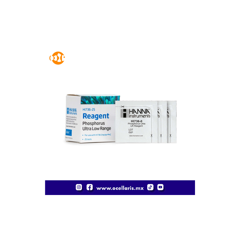 HI736-25 Reactivos para Colorímetro de Fósforo Ultra Bajo ULR