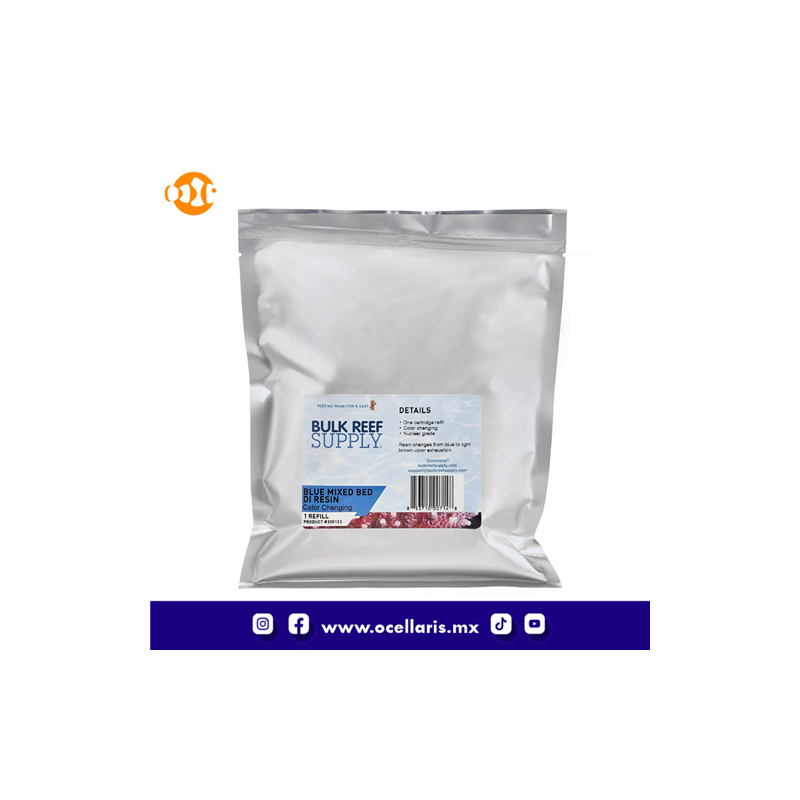 BRS Resina DI (Cambia de color) - 1.25 lbs  para 1 recarga - Blue Mixed Bed